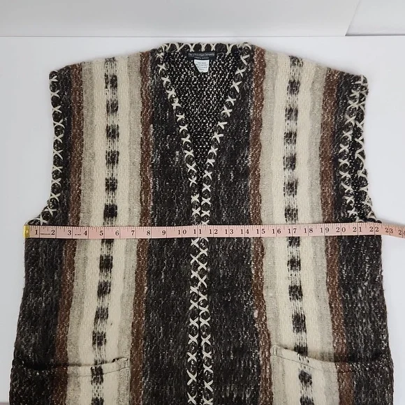 J. Peterman Chanky Knit 100% Wool Vest Sweater Academia - Picture 12 of 12